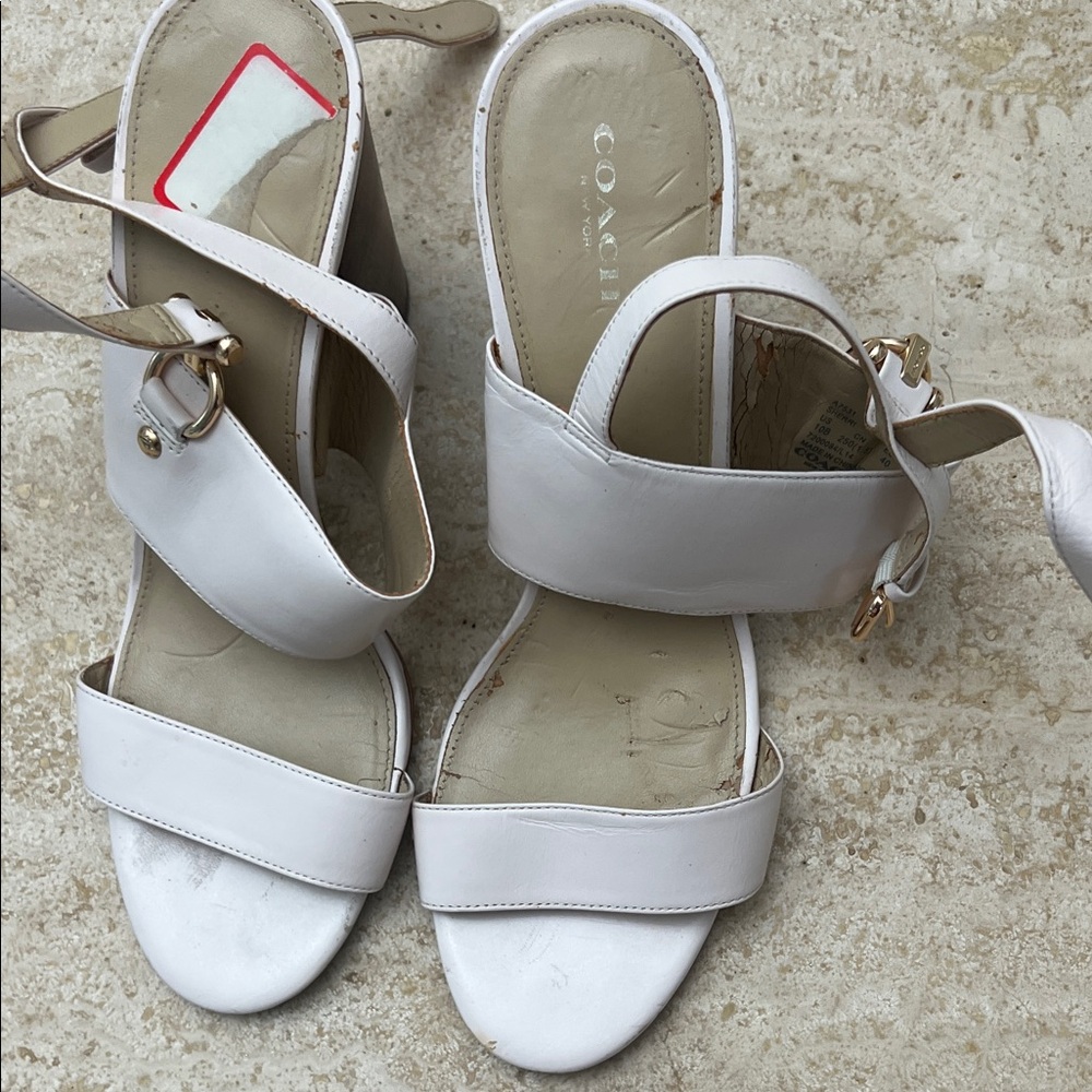 Coach Elegant White Sandals for Women